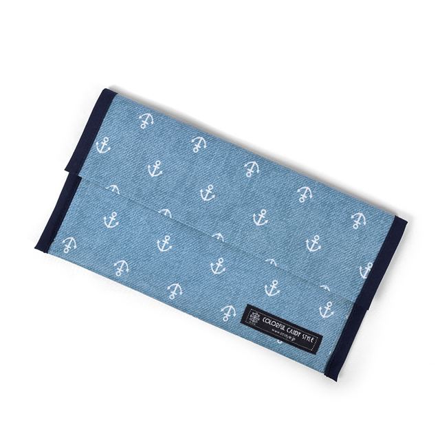 アウトレット 抗菌 マスクケース ダブルポケット(携帯用) 潮風香るヴィンテージ・マリン