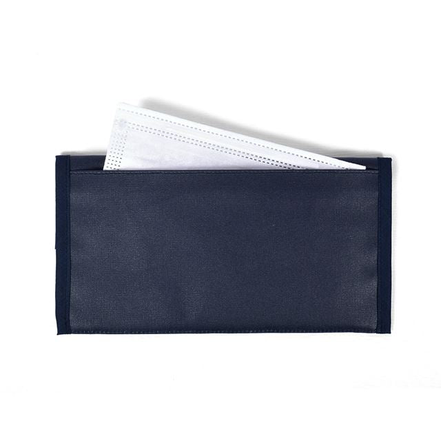 【10%OFF：クリスマスセール】 アウトレット 抗菌 マスクケース ダブルポケット(携帯用) ディープネイビー