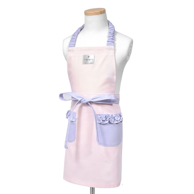 アウトレット 抗ウイルス・抗菌子どもエプロン(100～120cm) ライトピンク