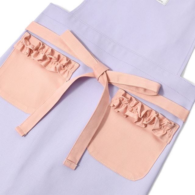 アウトレット 抗ウイルス・抗菌子どもエプロン(100～120cm) ラベンダー