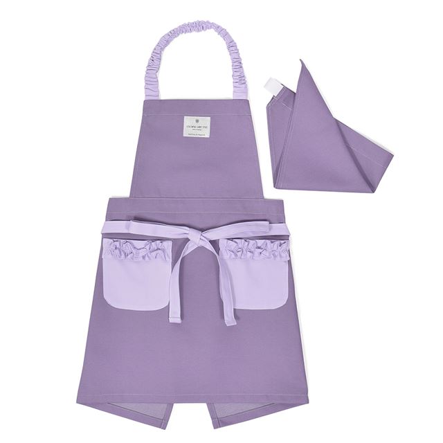 アウトレット 抗ウイルス・抗菌子どもエプロン(100～120cm) パープル