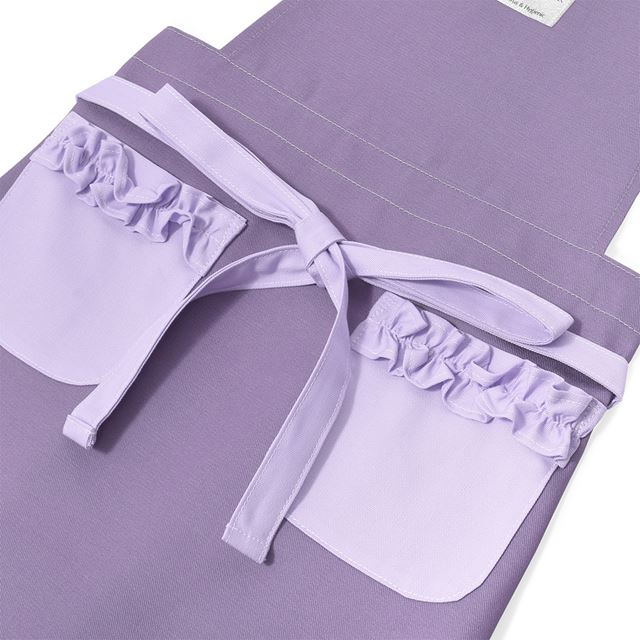 アウトレット 抗ウイルス・抗菌子どもエプロン(100～120cm) パープル