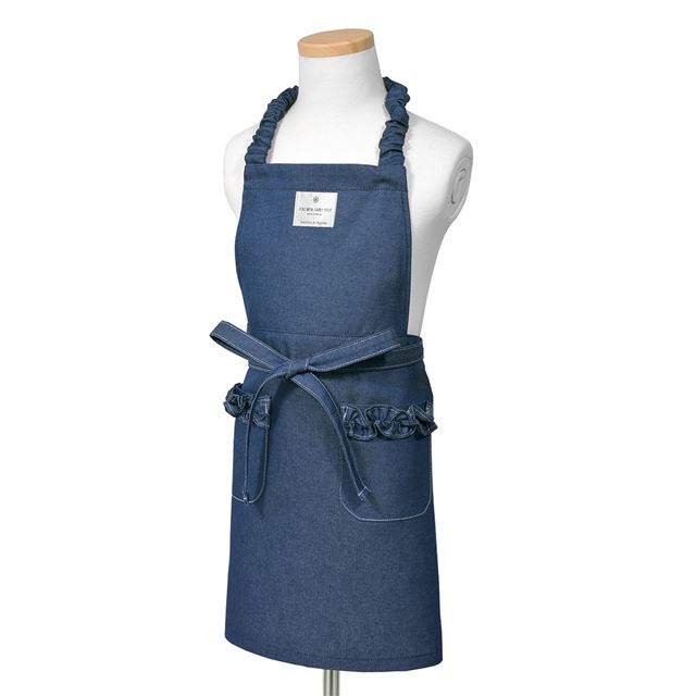 アウトレット 抗ウイルス・抗菌子どもエプロン(100～120cm) ブルー