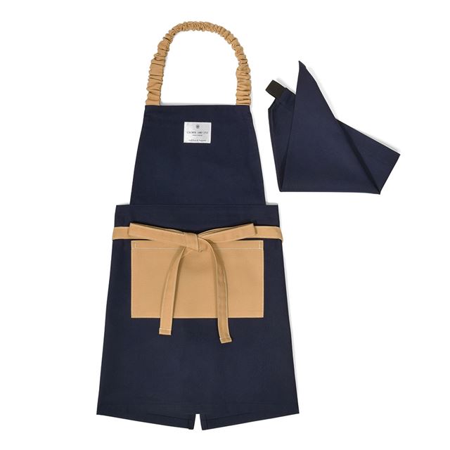 アウトレット 抗ウイルス・抗菌子どもエプロン(100～120cm) ネイビー