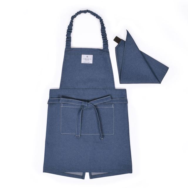 アウトレット 抗ウイルス・抗菌子どもエプロン(100～120cm) ブルー