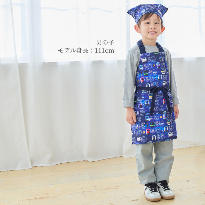 カラフルキャンディスタイルの三角巾付きキッズエプロン。子供用で、着脱簡単。男の子と女の子兼用で、家庭科の授業やお手伝いで大活躍。