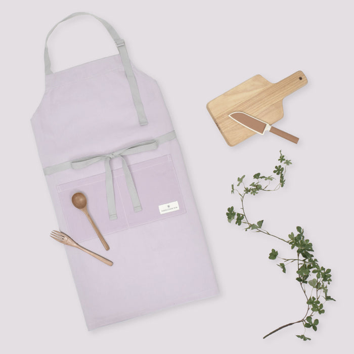 カラフルキャンディスタイルのエプロン（150cm-フリーサイズ）。結びやすいひも付きの三角巾がセット