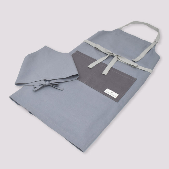 カラフルキャンディスタイルのエプロン（150cm-フリーサイズ）。結びやすいひも付きの三角巾がセット