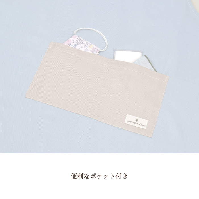 カラフルキャンディスタイルのエプロン（150cm-フリーサイズ）。結びやすいひも付きの三角巾がセット