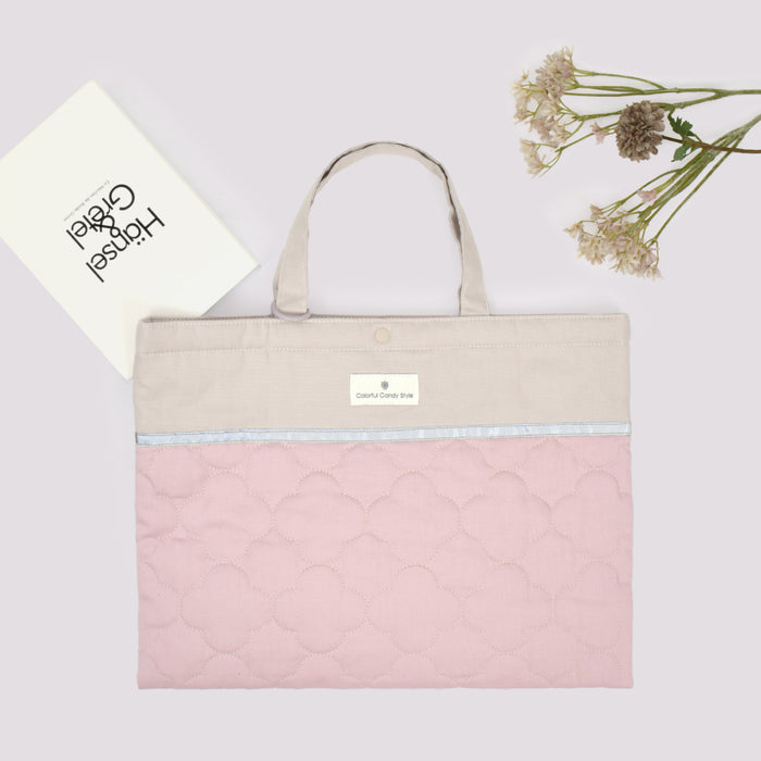 カラフルキャンディスタイルのマチ付きレッスンバッグ。丈夫なキルティング素材の手提げバッグ。男の子と女の子兼用で通園・通学でも大活躍。