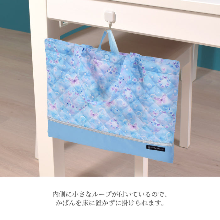 カラフルキャンディスタイルのマチ付きレッスンバッグ。丈夫なキルティング素材の手提げバッグ。男の子と女の子兼用で通園・通学でも大活躍。