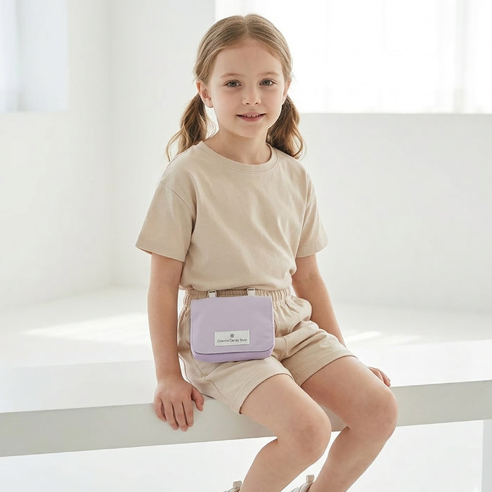 カラフルキャンディスタイルの移動ポケット ラージタイプ。ポケットがない服に簡単に取り付けられる便利な移動ポケット。旅行、遠足でも大活躍。