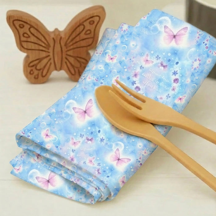 カラフルキャンディスタイルのランチョンマット(25cm×35cm) 2枚セット。小学校低学年・高学年の子どもに最適なサイズ♪通園・通学時にかさ張らない一枚仕立ての布製プレースマット。