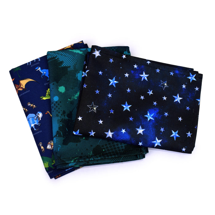 カラフルキャンディスタイルのランチョンマット(25cm×35cm) 2枚セット。小学校低学年・高学年の子どもに最適なサイズ♪通園・通学時にかさ張らない一枚仕立ての布製プレースマット。