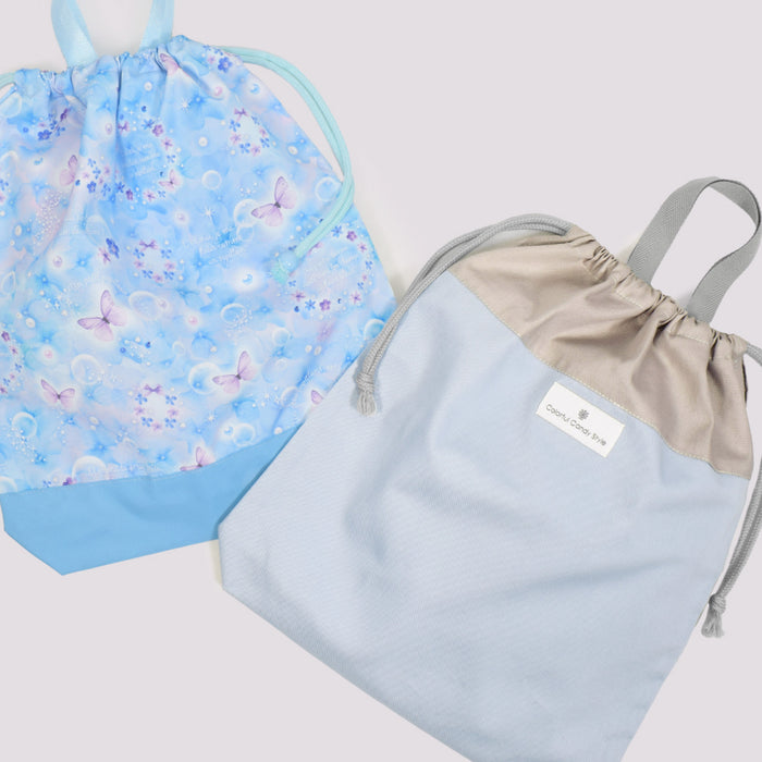 カラフルキャンディスタイルの体操服袋。子供用で、体操服やお着替えが入る巾着袋。男の子と女の子兼用で大活躍。