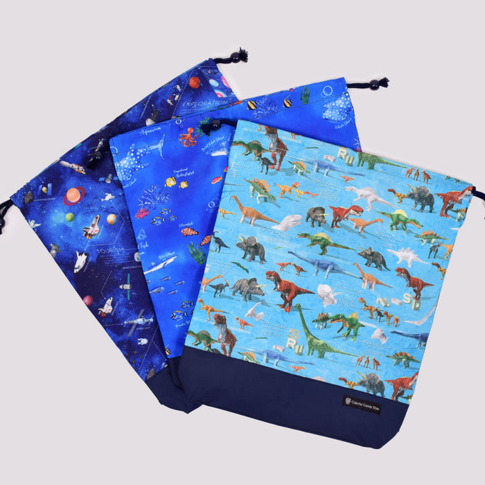 カラフルキャンディスタイルの体操服袋。子供用で、体操服やお着替えが入る巾着袋。男の子と女の子兼用で大活躍。