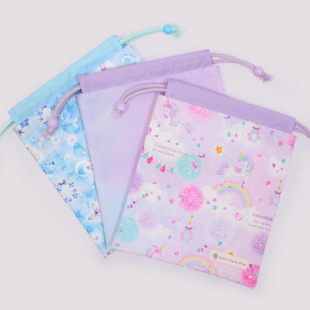 ゆうパケット対応 新登場 巾着 中 マチ無し給食袋 [2026春モデル] 撥水ノーアイロン 【女の子人気ランキングTOP3】