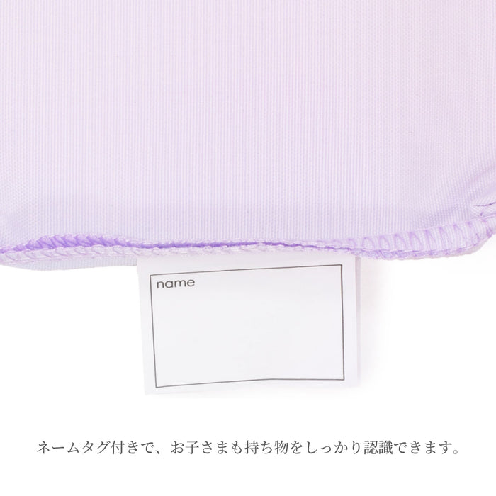 カラフルキャンディスタイルのコップ袋。持ち手付きのコップがすっぽり入り、楽に出し入れできます。かわいいマチ付きミニ巾着です。