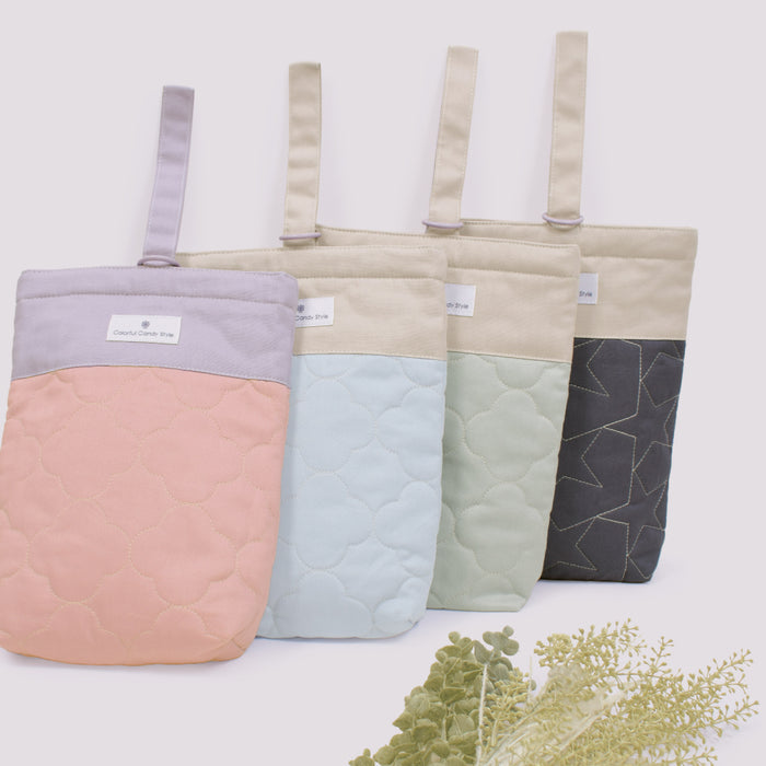 カラフルキャンディスタイルのシューズケース。子供用で、保育園や小学校で必要な上履き入れ。男の子と女の子兼用で入園、入学グッズとして大活躍。