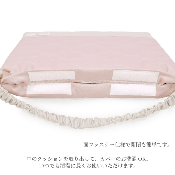 カラフルキャンディスタイルの座布団。キルティング素材で椅子用のクッション。男の子と女の子兼用で通園、通学で大活躍。