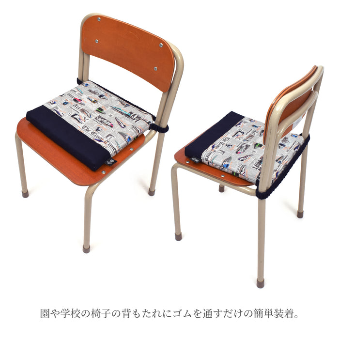 カラフルキャンディスタイルの座布団。キルティング素材で椅子用のクッション。男の子と女の子兼用で通園、通学で大活躍。