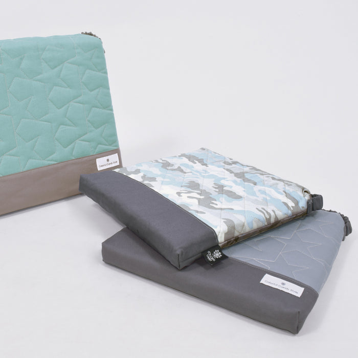 カラフルキャンディスタイルの座布団。キルティング素材で椅子用のクッション。男の子と女の子兼用で通園、通学で大活躍。