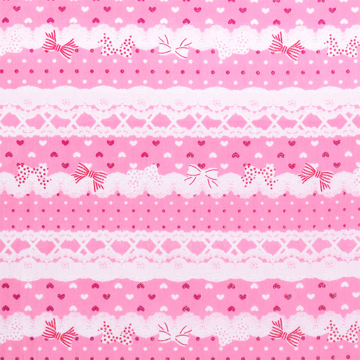 [SALE: 90% OFF] Style round type Pretty cute with ribbon and lace pattern (sweet pink) 