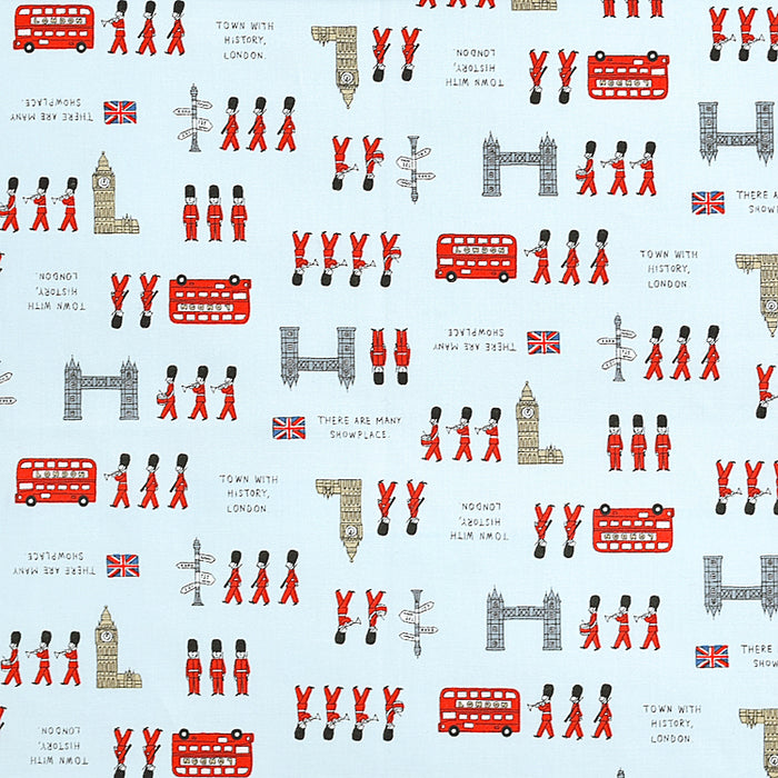 ゆうパケット対応 スタイ ハンカチタイプ てくてくロンドン行進曲(ライトブルー)