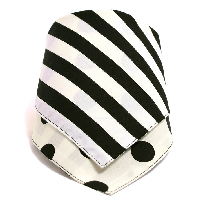 スタイ ハンカチタイプ polka dot large(broadcloth・white)×wide stripe