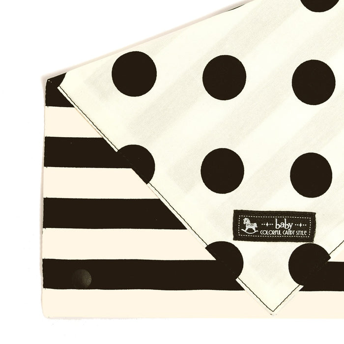 スタイ ハンカチタイプ polka dot large(broadcloth・white)×wide stripe