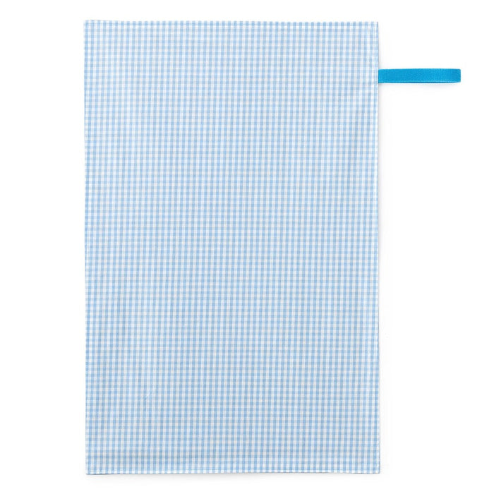 Diaper changing sheet check large (100% cotton), light blue 