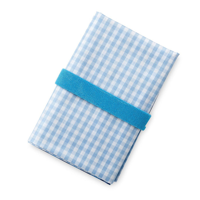 Diaper changing sheet check large (100% cotton), light blue 