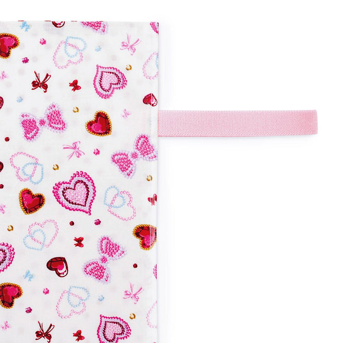 [SALE: 60% OFF] Diaper changing sheet heart and ribbon twinkle beauty (white) 