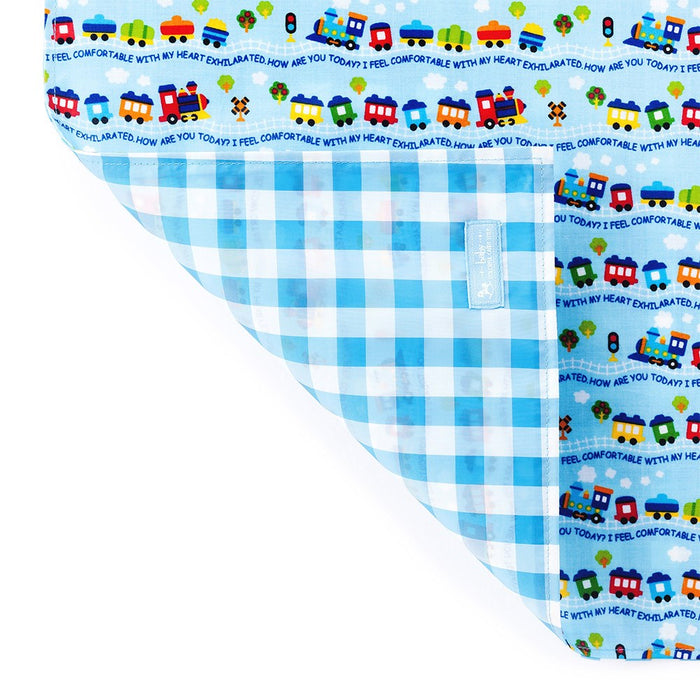 [SALE: 60% OFF] Diaper changing sheet Let's go by colorful train (light blue) 