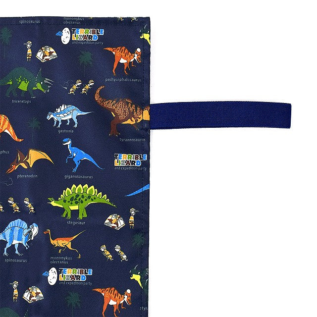 Diaper changing sheet Discovery! Exploration! Dinosaur Continent (Navy) 