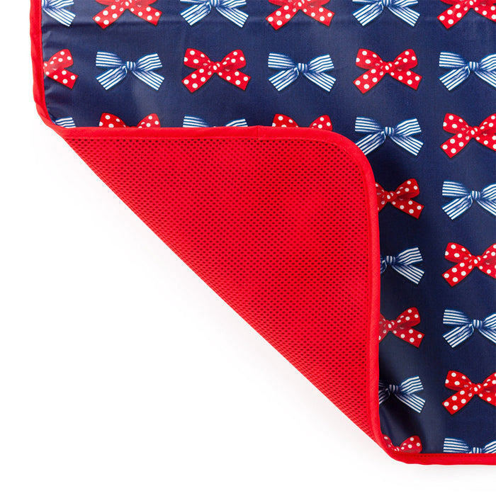 [SALE: 90% OFF] Diaper Changing Mat Polka Dot and Stripe French Ribbon (Navy) 