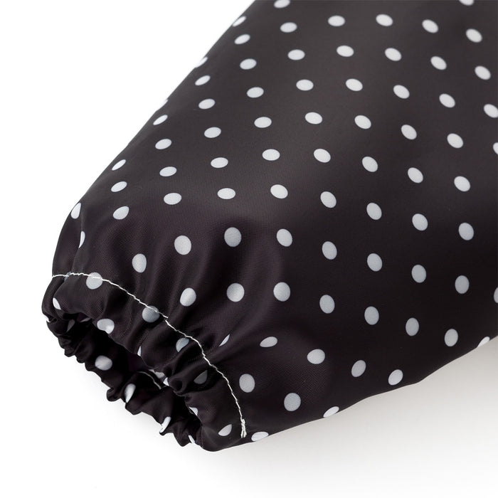 お食事エプロン 長袖タイプ polka dot large(broadcloth・white)×水玉黒