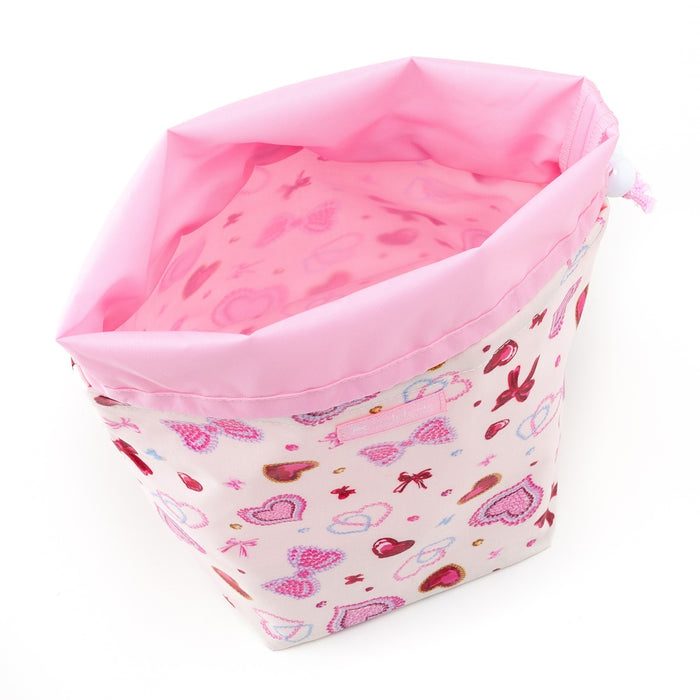 [SALE: 90% OFF] Deodorant Diaper Pouch Drawstring Type Twinkle Beauty with Heart and Ribbon (White) 