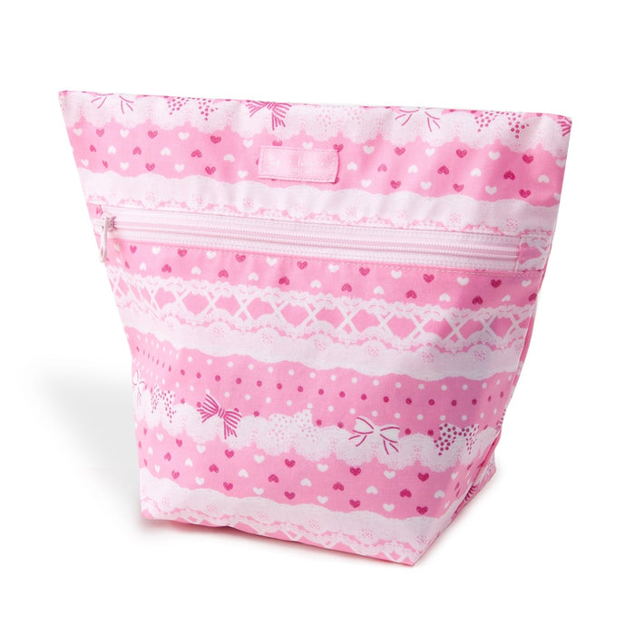 [SALE: 90% OFF] Deodorant diaper pouch Zipper type Pretty cute with ribbon and lace pattern (sweet pink) 