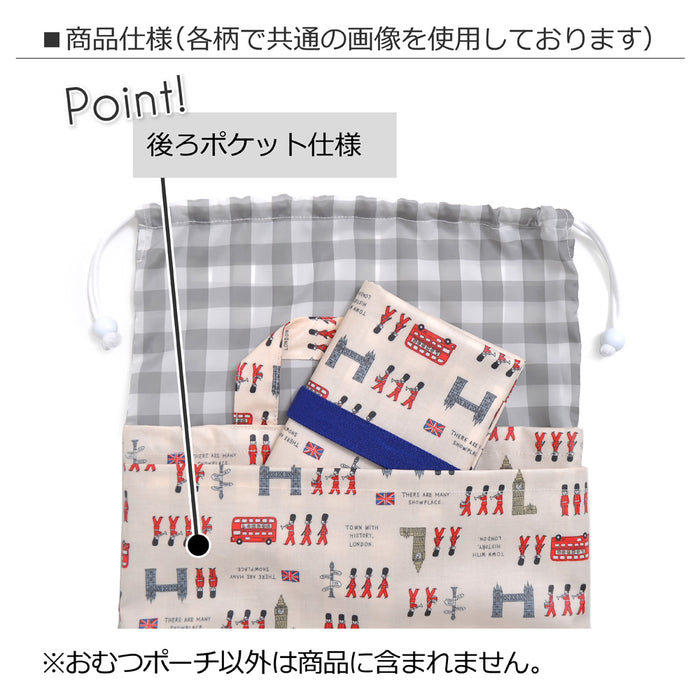 Diaper pouch・M (drawstring tote type) polka dot large(broadcloth・white) 