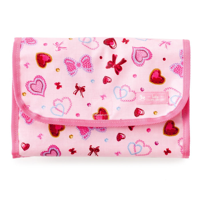 [SALE: 60% OFF] Diaper pouch S (clutch type) Twinkle beauty of heart and ribbon (pink) 