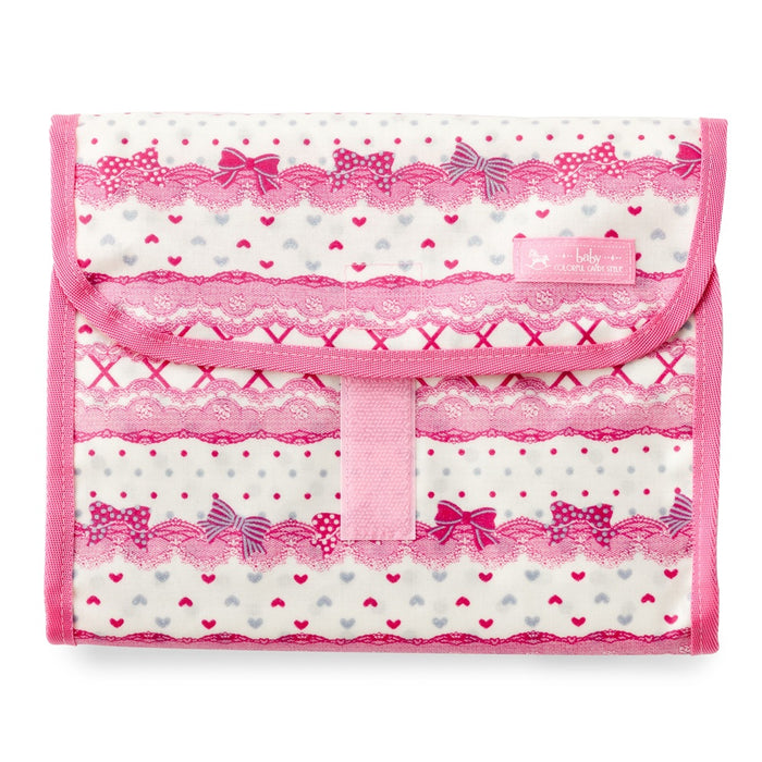 [SALE: 60% OFF] Diaper pouch S (clutch type) Pretty cute with ribbon and lace pattern (white) 