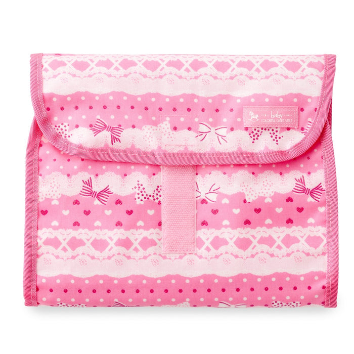 [SALE: 60% OFF] Diaper pouch S (clutch type) Pretty cute with ribbon and lace pattern (sweet pink) 
