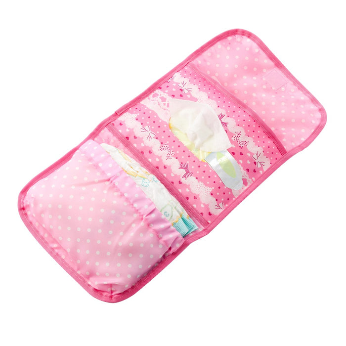 [SALE: 60% OFF] Diaper pouch S (clutch type) Pretty cute with ribbon and lace pattern (sweet pink) 
