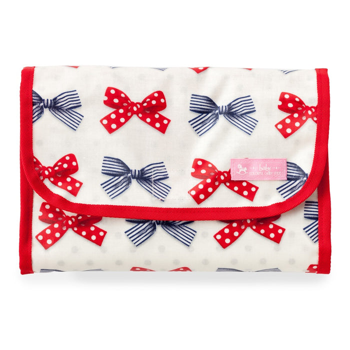 [SALE: 60% OFF] Diaper Pouch ・S (Clutch Type) Polka Dot and Stripe French Ribbon (Ivory) 