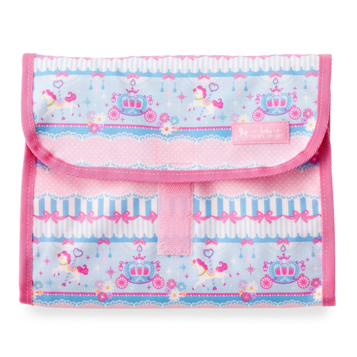 [SALE: 60% OFF] Diaper pouch S (clutch type) lace tulle and merry-go-round (light blue) 