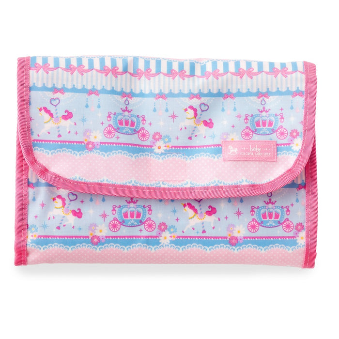 [SALE: 60% OFF] Diaper pouch S (clutch type) lace tulle and merry-go-round (light blue) 