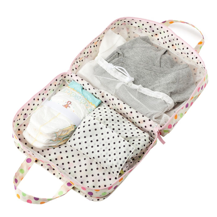 [SALE: 60% OFF] Diaper pouch L (bag type) Colorful cute large dots (off-white) 