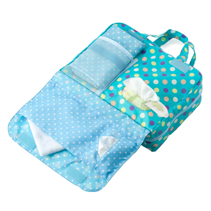 [SALE: 60% OFF] Diaper Pouch L (Bag Type) Colorful Cute Large Dots (Light Blue) 