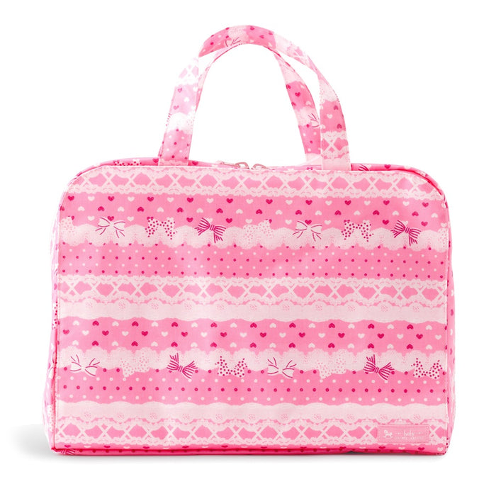 [SALE: 60% OFF] Diaper pouch L (bag type) Pretty cute with ribbon and lace pattern (sweet pink) 